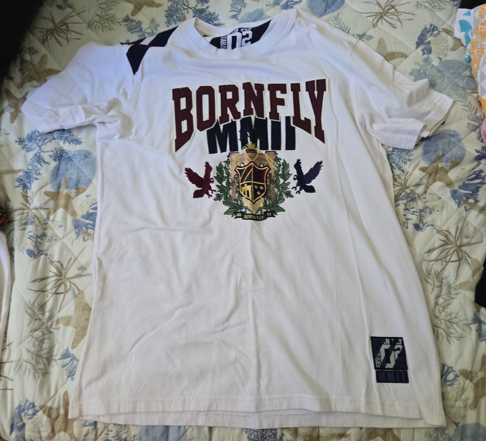 Born Fly White Graphic Tee - Short‎ Sleeve